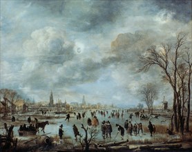 'River view in the winter', 17 century.  Artist: Aert van der Neer