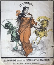 'La Commune arretee par l'Ignorance et le Reaction', 1871. Artist: Anon