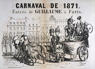 'Carnaval de 1871'; Wilhelm I of Prussia entering Paris, February 1871. Artist: Unknown