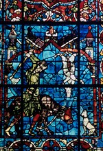 The Butchers, stained glass, Chartres Cathedral, France, 1194-1260. Artist: Unknown