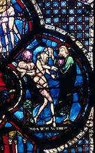 Creation of Eve, stained glass, Chartres Cathedral, France, 1205-1215. Artist: Unknown