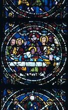 The Last Supper, stained glass, Chartres Cathedral, France, 1205-1215. Artist: Unknown