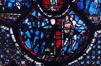 Expulsion from Eden, stained glass, Chartres Cathedral, France, 1205-1215. Artist: Unknown