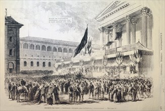 Enlistment of Volunteers into the National Guard, Place du Pantheon, Paris, 1870-1871. Artist: Anon