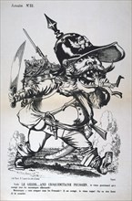 Caricature of Wilhelm I of Prussia, Franco-Prussian war, 1870-1871.  Artist: Anon