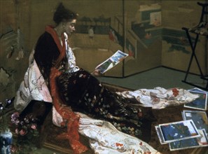 'Caprice in Purple and Gold, The Golden Screen', 1864.  Artist: James Abbott McNeill Whistler