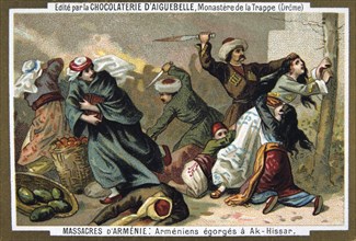 Armenians have their throats cut at Ak-Hissar, 1895. Artist: Unknown