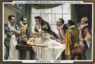 Ambroise Pare, 16th-century French military surgeon, (19th century). Artist: Unknown