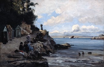 'Saturday at the Woman's Bathing Beach', 1876.  Artist: Emmanuel Lansyer