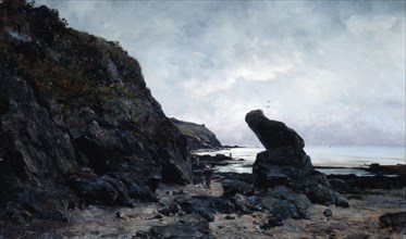 'By the Rocks at Low Tide', 1878. Artist: Emmanuel Lansyer