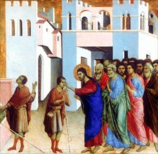 'Jesus Opens the Eyes of the Man born Blind', 1311. Artist: Duccio di Buoninsegna