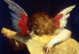 'Winged Putto Playing a Lute', 16th century. Artist: Fiorentino Rossi