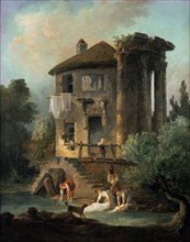 'The Temple of Vesta at Tivoli', Rome, 1831. Artist: Landelot-Theodore Turpin de Crisse