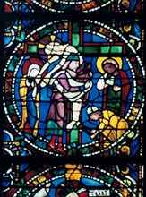 The Descent from the Cross, stained glass, Chartres Cathedral, France, 1194-1260. Artist: Unknown
