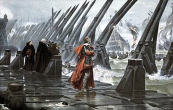 Cardinal Richelieu at the Siege of La Rochelle, 1628 (early 20th century). Artist: Unknown