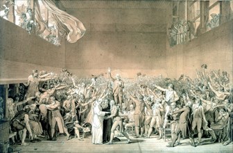 'Tennis Court Oath, June 20 1789', Paris (1791). Artist: Jacques-Louis David