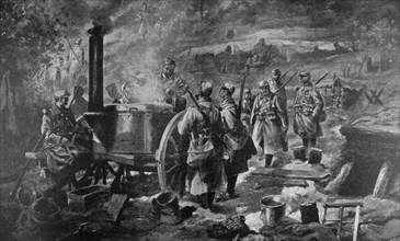 'Distribution of Soup at the Front', 1915. Artist: Unknown
