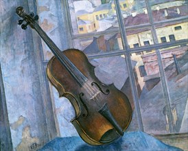 'Still Life With a Violin', 1918. Artist: Kuz'ma Petrov-Vodkin