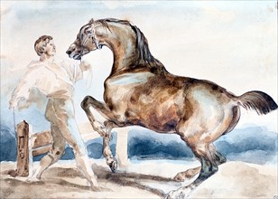 'Le Dressage', early 19th century.  Artist: Theodore Gericault