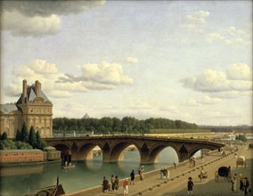 'Paris, view of the Pont Royal, Quai Voltaire', 1812.  Artist: CW Eckersberg