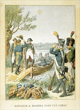 'Napoleon and Massena on the Island of Lobau', May 1809, (19th century). Artist: Anon