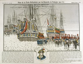 'Seizure of the Dutch Fleet by the troops of Pichegru', January, 1795, (19th century) Artist: Anon