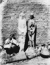 Photograph of mummies, 1860. Artist: Unknown
