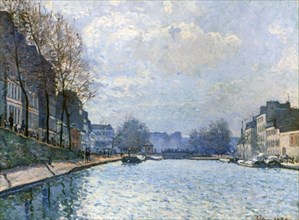 'View of the Canal Saint-Martin, Paris', 1870. Artist: Alfred Sisley