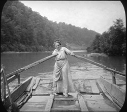 Woman rowing a barge, Appalachia, USA, c1917. Artist: Cecil Sharp