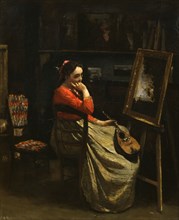 'The Workshop of Corot, Young Woman with Red Blouse', 1865-1870.  Artist: Jean-Baptiste-Camille Corot