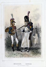 'Musician and Sapper of the Grenadiers-à-Pied', 1859.  Artist: Auguste Raffet