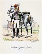 'Gardes-du-Corps de Monsieur, Trumpeter', 1820. Artist: Eugene Titeux