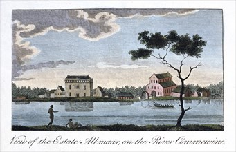 'View of the Estate Alkmaar, on the River Commewine', 1813. Artist: John Gabriel Stedman