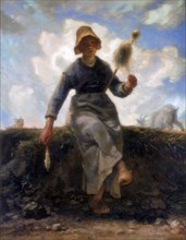 'The Spinner, Goatherd of the Auvergne', c1868-1869. Artist: Jean Francois Millet