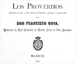 Title page of 'Los Proverbios' or Proverbs', 1819-1823. Artist: Francisco Goya