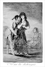 'Even thus he cannot make her out', 1799. Artist: Francisco Goya