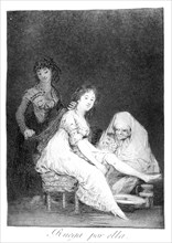 'She prays for her', 1799. Artist: Francisco Goya