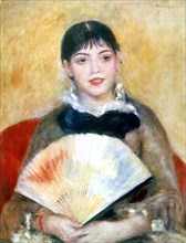 'Girl with a fan', 1881. Artist: Pierre-Auguste Renoir