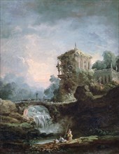 'Landscape with Waterfall', c1750-1808. Artist: Robert Hubert