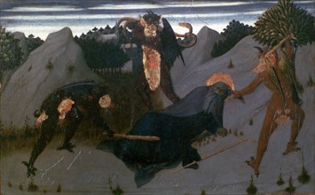 'St Anthony Beaten by Devils', 1423-1426. Creator: Sassetta.