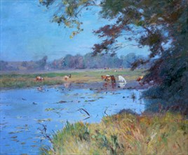 'The Watering Pond', c1868-1917. Artist: Walter Clark