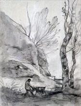 'Man Struggling with a Goat', c1816-1875. Artist: Jean-Baptiste-Camille Corot