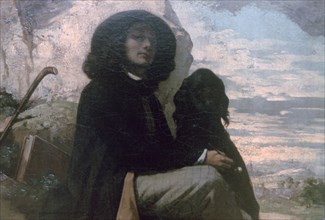 'Courbet with his Black Dog', 1842. Artist: Gustave Courbet