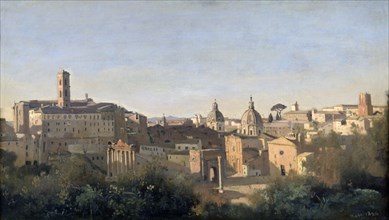 'The Forum Seen from the Farnese Gardens, Rome', 1826. Artist: Jean-Baptiste-Camille Corot