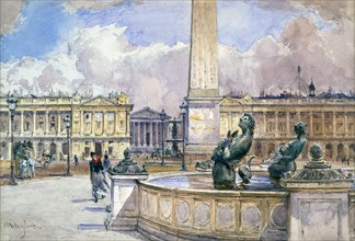 'Place de la Concorde', 1847-1908. Artist: John Fulleylove