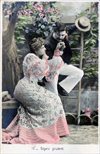 'Be Careful', vintage French postcard, c1900. Artist: Unknown