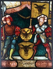 Two men with coats of arms, 16th century. Artist: Unknown