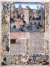 Massacre of the peasant rebels at Meaux, (1358), c1475. Artist: Loyset Liedet