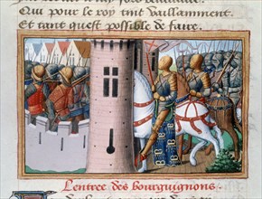 Entry of the Bourguignons to Paris, May 1418, (1484). Artist: Unknown