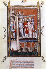 St Denis is shown the martyrs, 1317. Artist: Unknown